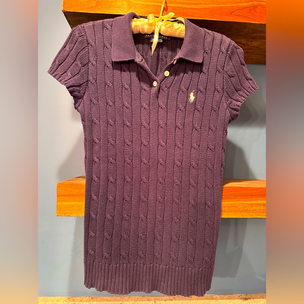 Ralph Lauren short sleeve cable knit sweater
